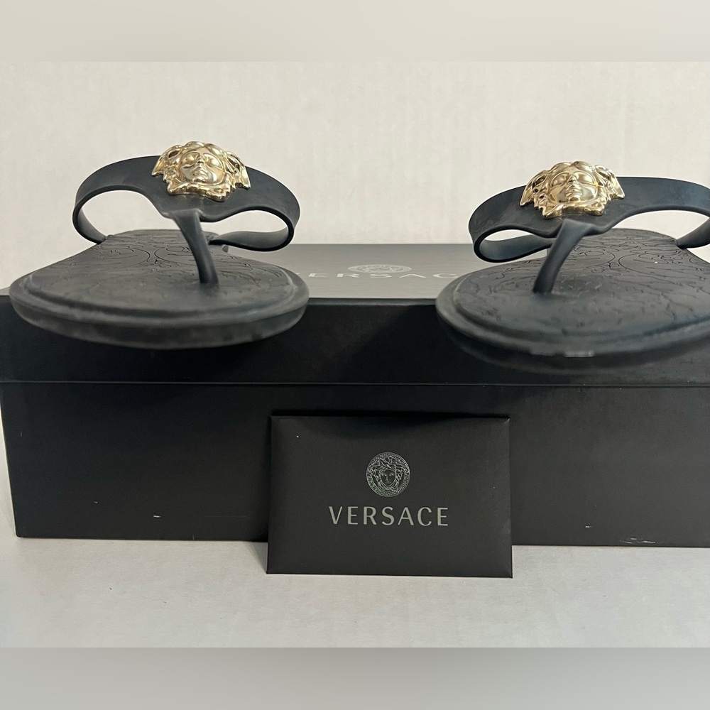 Versace Black and Gold Sandals